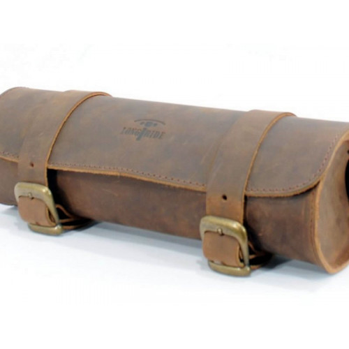 Brown 2.8L Leather Tool Roll Bag By Longride CUS118R