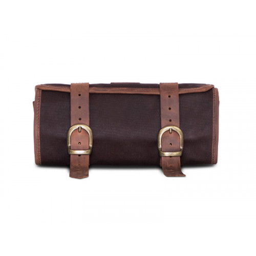 Brown 1.5L Waxed Canvas Tool Roll Bag By Longride CUS124WBRO