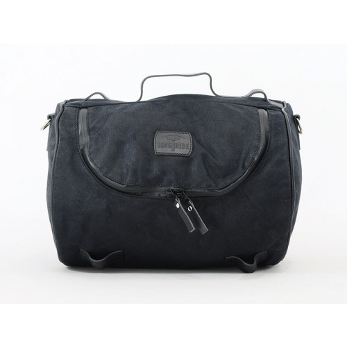 Black 23.3L Waxed Canvas Roll Bag By Longride CUS140WBLA