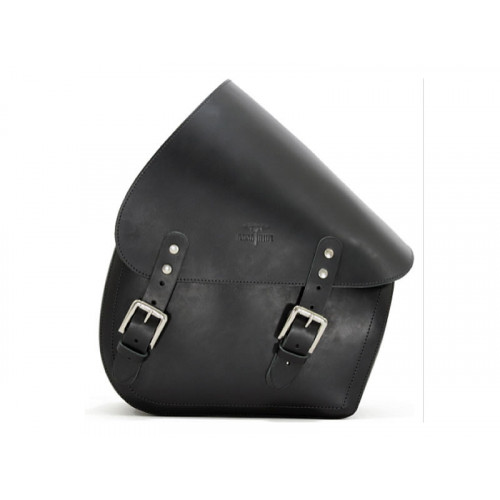 Black 11.6L Leather Swing Arm Bag By Longride CUS277