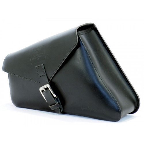 Black 5.8L Leather Swing Arm Bag By Longride CUS282