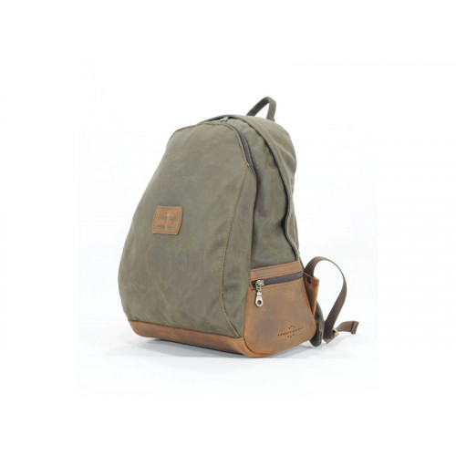 Khaki Waxed Canvas Backpack By Longride CUS4515WKHA