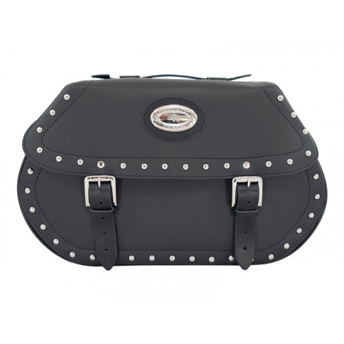 Black 38L Studded Iparex Saddlebags By Longride HC145A