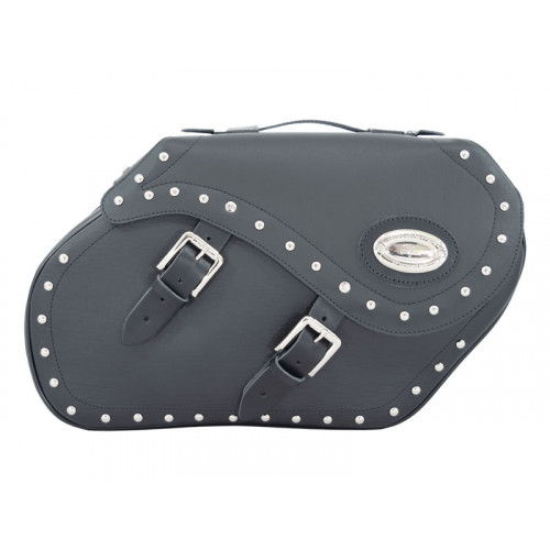 Black 34L Studded Iparex Saddlebags By Longride HC147A