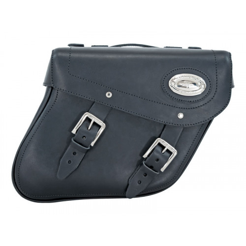 Black 24L Leather Saddlebags By Longride HCL137