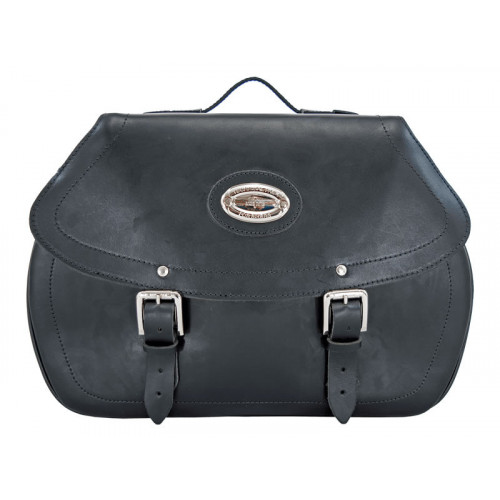 Black 42L Leather Saddlebags By Longride HCL138