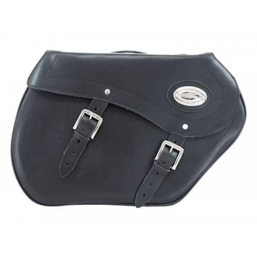 Black 44L Leather Saddlebags By Longride HCL150