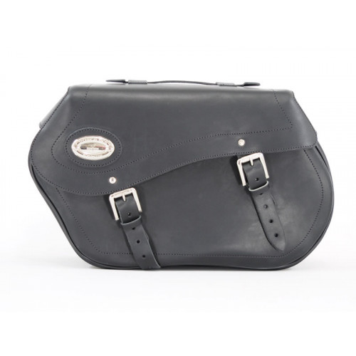 Black 43L Leather Saddlebags By Longride HCL153