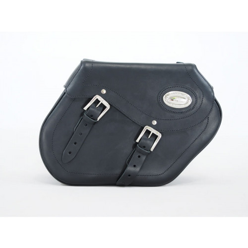 Black 38L Leather Saddlebags By Longride HCL154