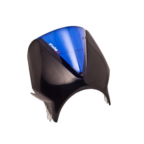 Black Fairing With Vision Screen (Blue) For Moto Guzzi V7 III Stone (17-21) By Puig 003NA