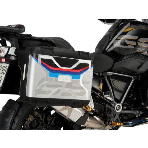 Side Case Stickers / Decals (Black) For BMW R1200 GS Adventure (06-18) By Puig 20216N