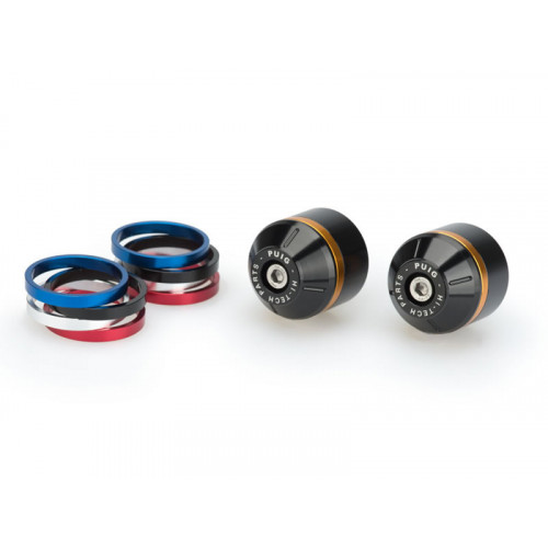 Short Bar End Weights With Coloured Rim (Black) For Aprilia RS660 Limited Edition (22) By Puig 20611N