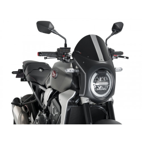 Retro Black Semi Fairing And Screen 195mm (Black) For Honda CB1000 R Neo Sports Cafe (18-20) By Puig 3133N