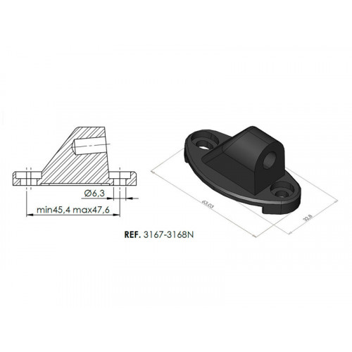 Rearview Mirror Adaptor To Semi Fairing Base LHS (Black) For Kawasaki ZX-10R (16-20) By Puig 3168N