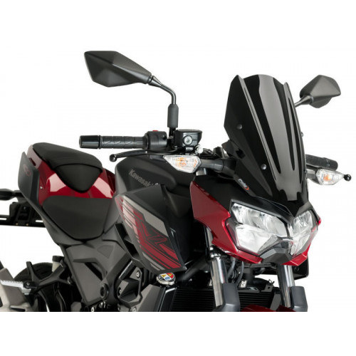 New Generation Sport Screen (Black) For Kawasaki Z400 (19-21) By Puig 3548N