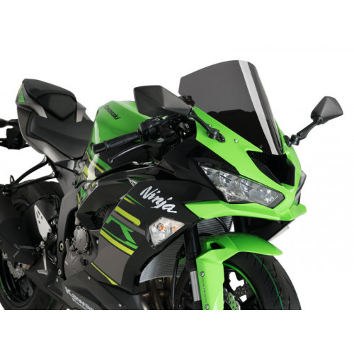 R-Racer Screen (Dark Smoke) For Kawasaki ZX-6R (18-21) By Puig 3629F