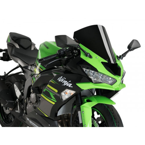 R-Racer Screen (Black) For Kawasaki ZX-6R (18-21) By Puig 3629N