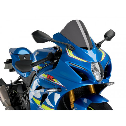 R-Racer Screen (Dark Smoke) For Suzuki GSX R 1000 (17-20) By Puig 3631F