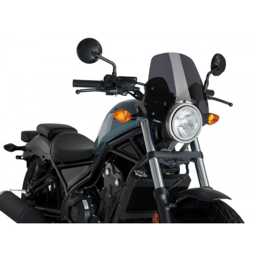 New Generation Sport Screen (Dark Smoke) For Honda CMX500 Rebel (17-20) By Puig 3829F