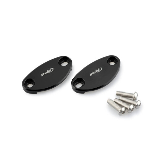 Mirror Screw Caps (Black) For Kawasaki ZX-10R (16-19) By Puig 3847N