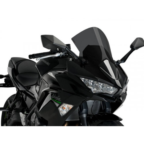 R-Racer Screen (Dark Smoke) For Kawasaki Ninja 650 (20-21) By Puig 3880F