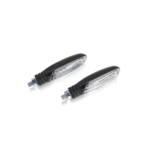 Cigar LED Indicators (Black) For Royal Enfield Interceptor 650 (19-21) By Puig 4346N