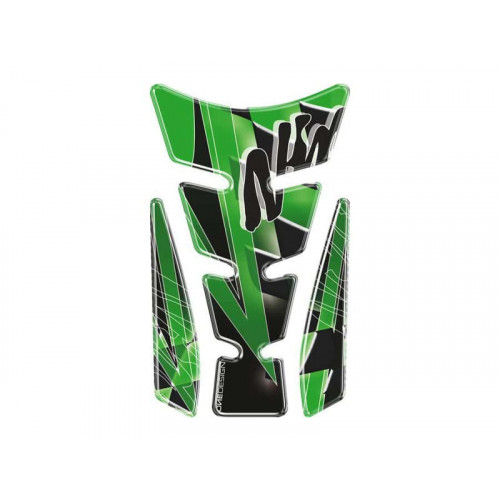 Wings Tank Pad With Ninja Logo (Green) For Kawasaki ZX-6R (94-13) By Puig 4721V