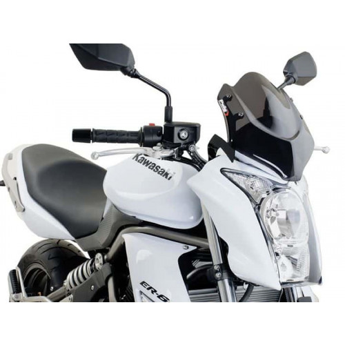 New Generation Sport Screen (Black) For Kawasaki ER6-N (09-11) By Puig 4950N