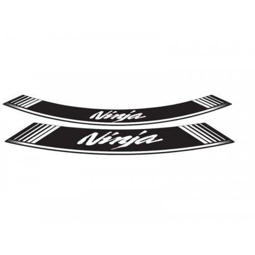 Wheel Rim Stickers (White) For Kawasaki Ninja 250 R (08-12) By Puig 5528B