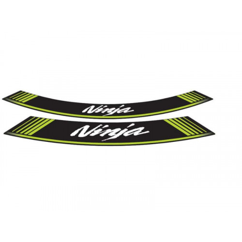 Wheel Rim Stickers (Green) For Kawasaki Ninja 250 R (08-12) By Puig 5528V