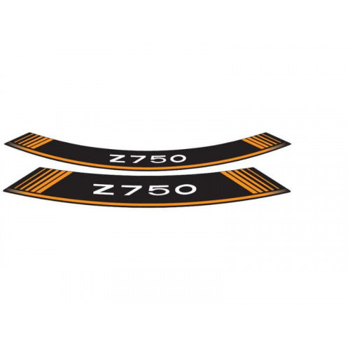 Wheel Rim Stickers (Orange) For Kawasaki Z750 (04-12) By Puig 5545T