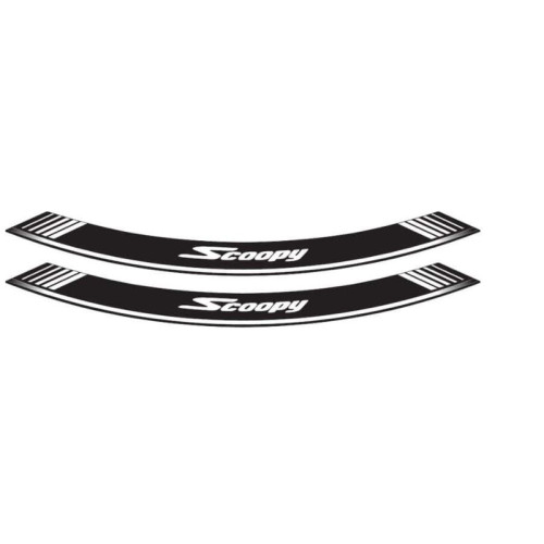 Wheel Rim Stickers (White) For Honda Scoopy SH 300i (07-17) By Puig 5559B