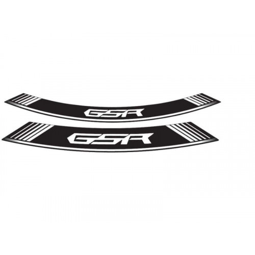 Wheel Rim Stickers (White) For Suzuki GSR 750 (11-16) By Puig 5989B