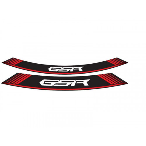 Wheel Rim Stickers (Red) For Suzuki GSR 600 (06-11) By Puig 5989R