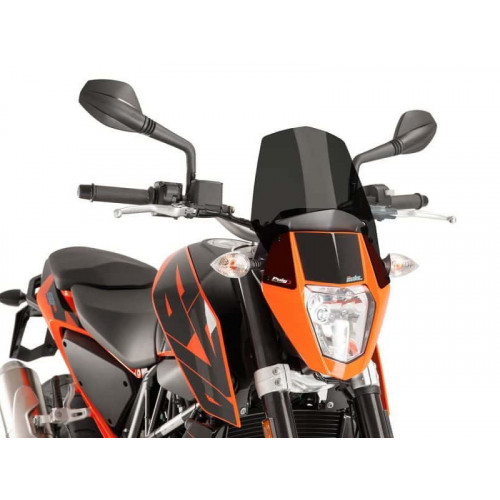 New Generation Sport Screen (Dark Smoke) For KTM 690 Duke R (12-17) By Puig 6009F