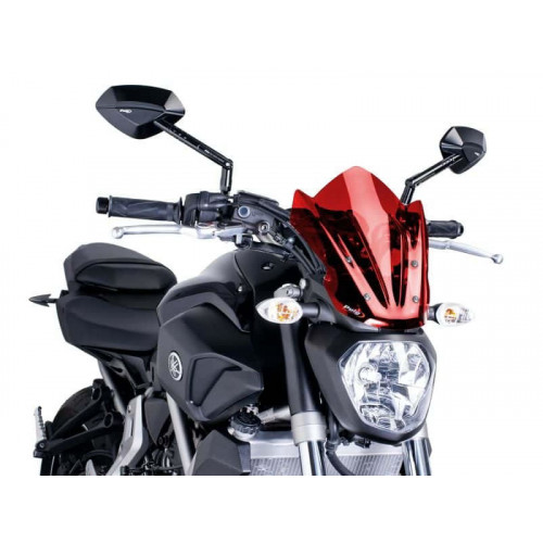 New Generation Sport Screen (Red) For Yamaha FZ-07 (14-17) By Puig 7015R