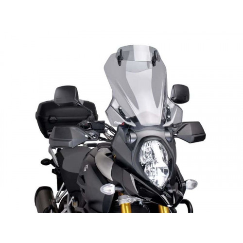 Touring Screen With Extender (Light Smoke) For Suzuki V-Strom DL 1000 (14-19) By Puig 7230H