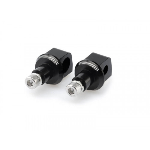 Pillion Footpeg Adaptors (Black) For Aprilia Caponord 1200 (13-16) By Puig 7233N