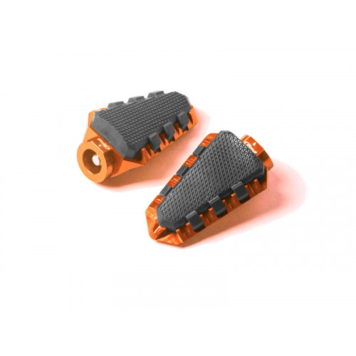 Trail Footpegs (Orange) For Harley Davidson Sportster XL 883 Iron (09-11) By Puig 7319T