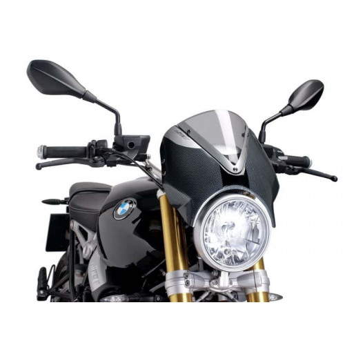 Retrovision Carbon Look Semi Fairing And Screen (Light Smoke) For BMW R Nine T Urban S (21-22) By Puig 7559H