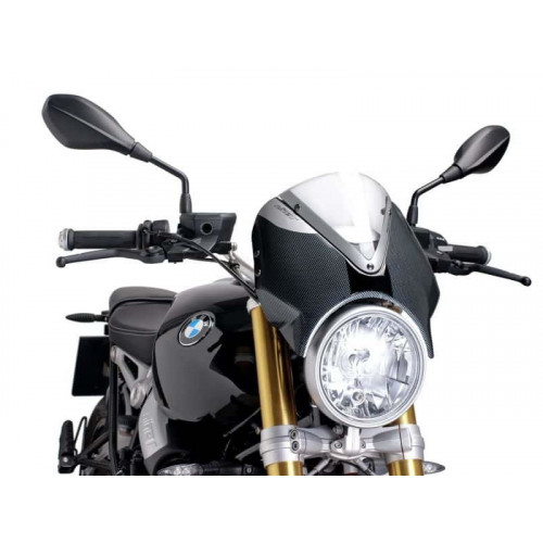 Retrovision Carbon Look Semi Fairing And Screen (Clear) For BMW R Nine T (14-20) By Puig 7559W