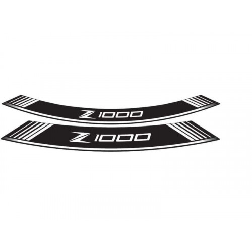 Wheel Rim Stickers (White) For Kawasaki Z1000 (03-21) By Puig 7590B