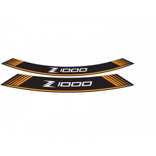 Wheel Rim Stickers (Orange) For Kawasaki Z1000 (03-21) By Puig 7590T