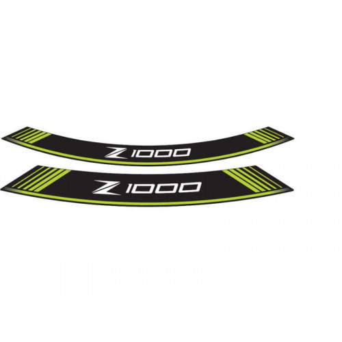 Wheel Rim Stickers (Green) For Kawasaki Z1000 R (17-21) By Puig 7590V