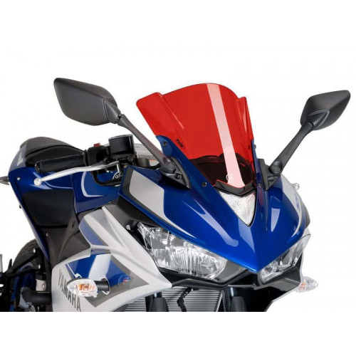 Z-Racing Screen (Red) For Yamaha YZF R3 (15-18) By Puig 7649R