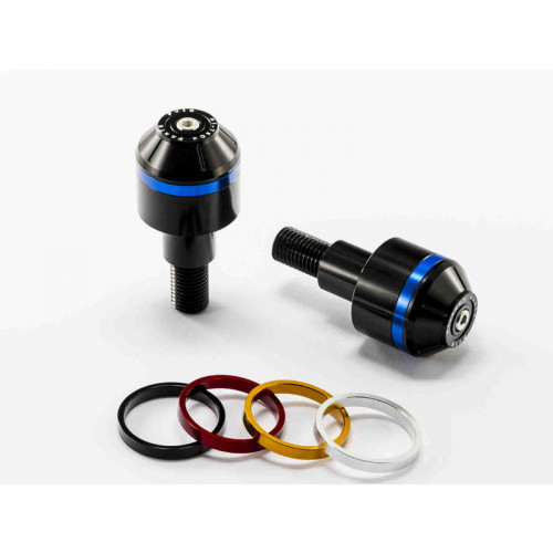 Short Bar End Weights With Coloured Rim (Black) For BMW C650 GT (12-20) By Puig 8016N