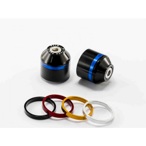 Short Bar End Weights With Coloured Rim (Black) For BMW R1200 RS (15-18) By Puig 8018N