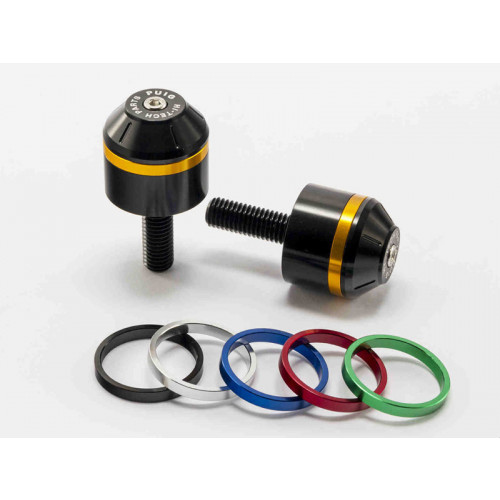 Short Bar End Weights With Coloured Rim (Black) For BMW R1250 R (19-21) By Puig 8022N