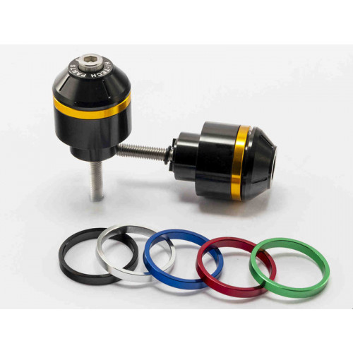 Short Bar End Weights With Coloured Rim (Black) For Honda CBR600 F (99-13) By Puig 8034N