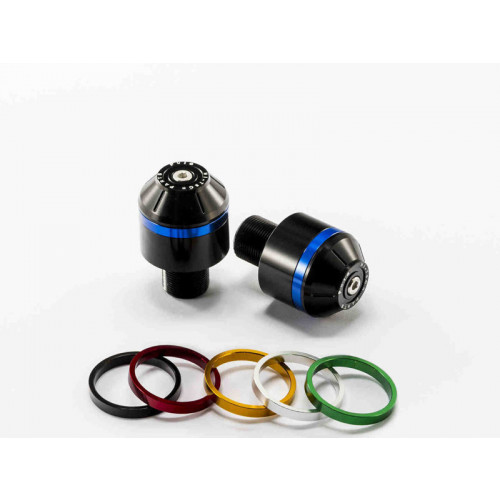 Short Bar End Weights With Coloured Rim (Black) For Kawasaki ZX-6R (07-08) By Puig 8097N